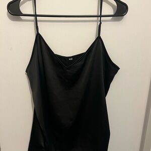 Uniqlo Black Satin Cami Tank Top